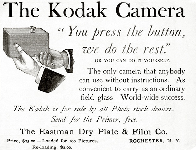 Anuncio histórico de la cámara Kodak de George Eastman