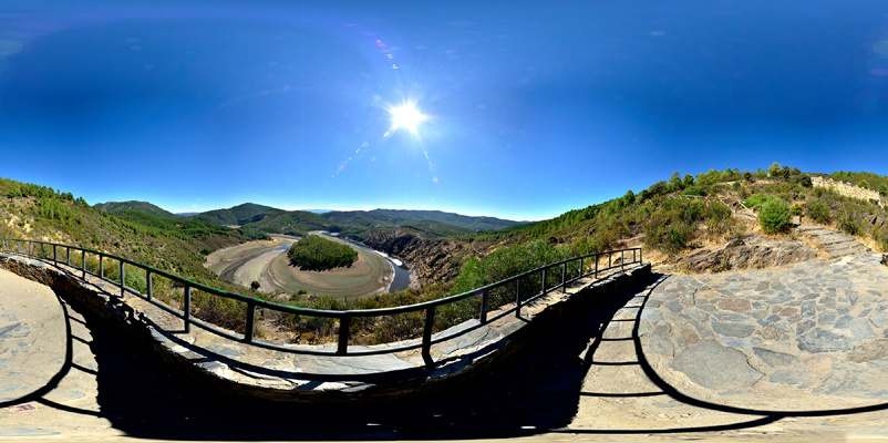 Panorámica esférica del Meandro del Melero en Cáceres